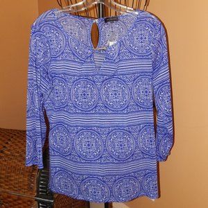 Ladies The Limited NWT Blouse - Top - Shirt  Blue/ White   Size Large